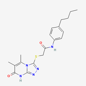 molecular formula C19H23N5O2S B3016956 N-(4-butylphenyl)-2-((5,6-dimethyl-7-oxo-7,8-dihydro-[1,2,4]triazolo[4,3-a]pyrimidin-3-yl)thio)acetamide CAS No. 895006-89-0