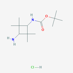 molecular formula C13H27ClN2O2 B3016957 Tert-butyl N-(3-amino-2,2,4,4-tetramethylcyclobutyl)carbamate;hydrochloride CAS No. 2137814-09-4