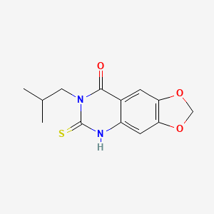 molecular formula C13H14N2O3S B3016960 7-isobutyl-6-thioxo-6,7-dihydro[1,3]dioxolo[4,5-g]quinazolin-8(5H)-one CAS No. 1370595-03-1