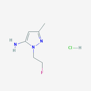 molecular formula C6H11ClFN3 B3016966 1-(2-Fluoroethyl)-3-methyl-1H-pyrazol-5-amine hydrochloride CAS No. 2197054-28-5