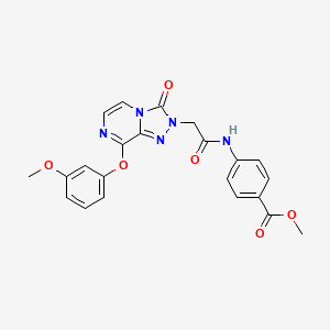 molecular formula C22H19N5O6 B3016967 methyl 4-(2-(8-(3-methoxyphenoxy)-3-oxo-[1,2,4]triazolo[4,3-a]pyrazin-2(3H)-yl)acetamido)benzoate CAS No. 1251600-97-1