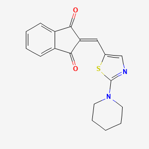 molecular formula C18H16N2O2S B3016970 2-[(2-哌啶-1,3-噻唑-5-基)亚甲基]-1H-茚满-1,3(2H)-二酮 CAS No. 860784-45-8