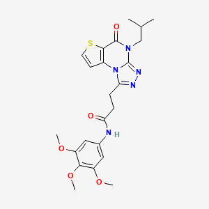 molecular formula C23H27N5O5S B3016976 3-(4-isobutyl-5-oxo-4,5-dihydrothieno[2,3-e][1,2,4]triazolo[4,3-a]pyrimidin-1-yl)-N-(3,4,5-trimethoxyphenyl)propanamide CAS No. 1223828-35-0