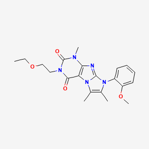 molecular formula C21H25N5O4 B3016980 3-(2-Ethoxyethyl)-8-(2-methoxyphenyl)-1,6,7-trimethyl-1,3,5-trihydro-4-imidazo lino[1,2-h]purine-2,4-dione CAS No. 887457-45-6