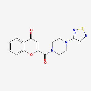 molecular formula C16H14N4O3S B3016982 2-[4-(1,2,5-thiadiazol-3-yl)piperazine-1-carbonyl]-4H-chromen-4-one CAS No. 2097923-62-9