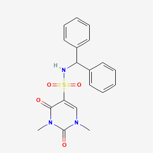 molecular formula C19H19N3O4S B3016984 N-二苯甲基-1,3-二甲基-2,4-二氧代嘧啶-5-磺酰胺 CAS No. 874806-73-2