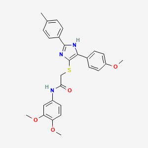N-(3,4-dimethoxyphenyl)-2-{[5-(4-methoxyphenyl)-2-(4-methylphenyl)-1H-imidazol-4-yl]sulfanyl}acetamide