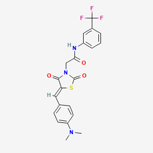 molecular formula C21H18F3N3O3S B3016991 (Z)-2-(5-(4-(dimethylamino)benzylidene)-2,4-dioxothiazolidin-3-yl)-N-(3-(trifluoromethyl)phenyl)acetamide CAS No. 898646-27-0