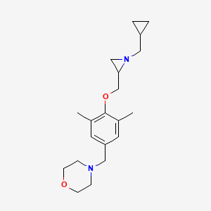 molecular formula C20H30N2O2 B3016997 4-[[4-[[1-(Cyclopropylmethyl)aziridin-2-yl]methoxy]-3,5-dimethylphenyl]methyl]morpholine CAS No. 2418709-50-7