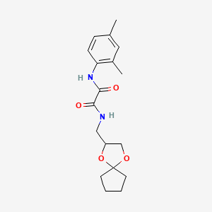 molecular formula C18H24N2O4 B3017001 N1-(1,4-dioxaspiro[4.4]nonan-2-ylmethyl)-N2-(2,4-dimethylphenyl)oxalamide CAS No. 899982-38-8
