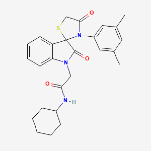 molecular formula C26H29N3O3S B3017002 N-cyclohexyl-2-(3'-(3,5-dimethylphenyl)-2,4'-dioxospiro[indoline-3,2'-thiazolidin]-1-yl)acetamide CAS No. 894564-64-8