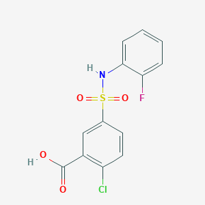 molecular formula C13H9ClFNO4S B3017007 2-chloro-5-[(2-fluorophenyl)sulfamoyl]benzoic Acid CAS No. 554405-07-1