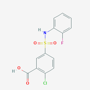 molecular formula C13H9ClFNO4S B3017007 2-氯-5-[(2-氟苯基)磺酰基]苯甲酸 CAS No. 554405-07-1