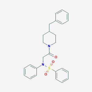 molecular formula C26H28N2O3S B301701 N-[2-(4-benzylpiperidin-1-yl)-2-oxoethyl]-N-phenylbenzenesulfonamide 