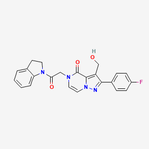 5-[2-(2,3-dihydro-1H-indol-1-yl)-2-oxoethyl]-2-(4-fluorophenyl)-3-(hydroxymethyl)pyrazolo[1,5-a]pyrazin-4(5H)-one