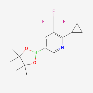 2-Cyclopropyl-5-(4,4,5,5-tetramethyl-1,3,2-dioxaborolan-2-yl)-3-(trifluoromethyl)pyridine