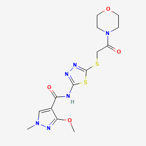 3-methoxy-1-methyl-N-(5-((2-morpholino-2-oxoethyl)thio)-1,3,4-thiadiazol-2-yl)-1H-pyrazole-4-carboxamide