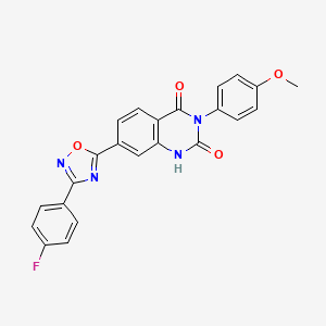 molecular formula C23H15FN4O4 B3017017 7-[3-(4-氟苯基)-1,2,4-恶二唑-5-基]-3-(4-甲氧基苯基)喹唑啉-2,4(1H,3H)-二酮 CAS No. 1326860-67-6