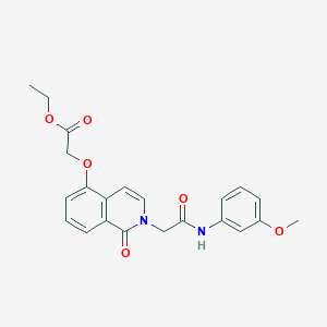 molecular formula C22H22N2O6 B3017018 Ethyl 2-[2-[2-(3-methoxyanilino)-2-oxoethyl]-1-oxoisoquinolin-5-yl]oxyacetate CAS No. 868224-06-0
