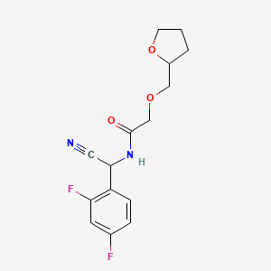 molecular formula C15H16F2N2O3 B3017021 N-[Cyano-(2,4-difluorophenyl)methyl]-2-(oxolan-2-ylmethoxy)acetamide CAS No. 1385343-80-5