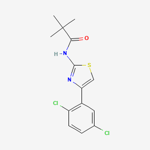 molecular formula C14H14Cl2N2OS B3017022 N-(4-(2,5-二氯苯基)噻唑-2-基)戊酰胺 CAS No. 391228-64-1