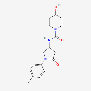 4-hydroxy-N-(5-oxo-1-(p-tolyl)pyrrolidin-3-yl)piperidine-1-carboxamide
