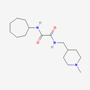 molecular formula C16H29N3O2 B3017026 N1-cycloheptyl-N2-((1-methylpiperidin-4-yl)methyl)oxalamide CAS No. 952974-65-1