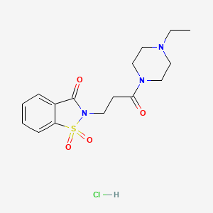 2-(3-(4-ethylpiperazin-1-yl)-3-oxopropyl)benzo[d]isothiazol-3(2H)-one 1,1-dioxide hydrochloride