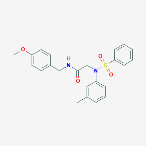 molecular formula C23H24N2O4S B301703 N-(4-methoxybenzyl)-2-[3-methyl(phenylsulfonyl)anilino]acetamide 