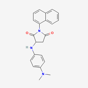 molecular formula C22H21N3O2 B3017033 3-((4-(Dimethylamino)phenyl)amino)-1-(naphthalen-1-yl)pyrrolidine-2,5-dione CAS No. 1008960-28-8