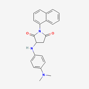 molecular formula C22H21N3O2 B3017033 3-((4-(二甲氨基)苯基)氨基)-1-(萘-1-基)吡咯烷-2,5-二酮 CAS No. 1008960-28-8