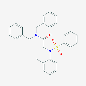 molecular formula C29H28N2O3S B301704 N,N-dibenzyl-2-[2-methyl(phenylsulfonyl)anilino]acetamide 