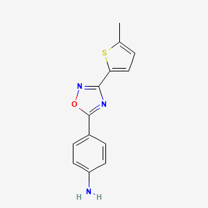 molecular formula C13H11N3OS B3017040 4-[3-(5-Methylthiophen-2-yl)-1,2,4-oxadiazol-5-yl]aniline CAS No. 1018128-75-0