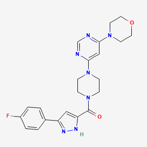 (3-(4-fluorophenyl)-1H-pyrazol-5-yl)(4-(6-morpholinopyrimidin-4-yl)piperazin-1-yl)methanone