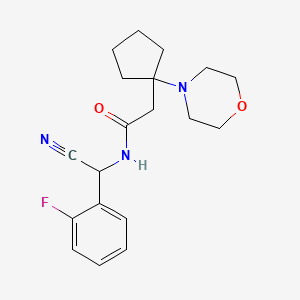molecular formula C19H24FN3O2 B3017047 N-[Cyano-(2-fluorophenyl)methyl]-2-(1-morpholin-4-ylcyclopentyl)acetamide CAS No. 1436047-13-0