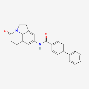 molecular formula C24H20N2O2 B3017049 N-(4-氧代-2,4,5,6-四氢-1H-吡咯并[3,2,1-ij]喹啉-8-基)-[1,1'-联苯]-4-甲酰胺 CAS No. 898461-97-7