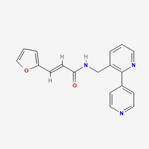 molecular formula C18H15N3O2 B3017055 (E)-N-([2,4'-bipyridin]-3-ylmethyl)-3-(furan-2-yl)acrylamide CAS No. 2035006-89-2