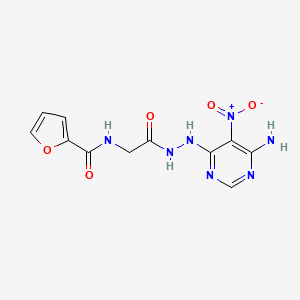 N-(2-(2-(6-amino-5-nitropyrimidin-4-yl)hydrazinyl)-2-oxoethyl)furan-2-carboxamide