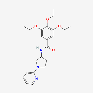 molecular formula C22H29N3O4 B3017065 3,4,5-triethoxy-N-(1-(pyridin-2-yl)pyrrolidin-3-yl)benzamide CAS No. 1798514-02-9