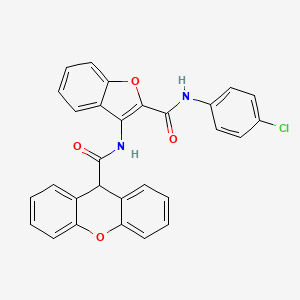 molecular formula C29H19ClN2O4 B3017066 N-(2-((4-chlorophenyl)carbamoyl)benzofuran-3-yl)-9H-xanthene-9-carboxamide CAS No. 887896-35-7