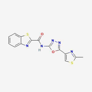 molecular formula C14H9N5O2S2 B3017068 N-(5-(2-甲基噻唑-4-基)-1,3,4-恶二唑-2-基)苯并[d]噻唑-2-甲酰胺 CAS No. 1251609-53-6