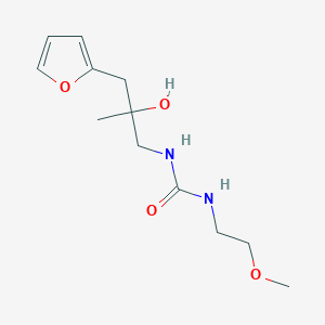 molecular formula C12H20N2O4 B3017071 1-(3-(Furan-2-yl)-2-hydroxy-2-methylpropyl)-3-(2-methoxyethyl)urea CAS No. 1795297-43-6