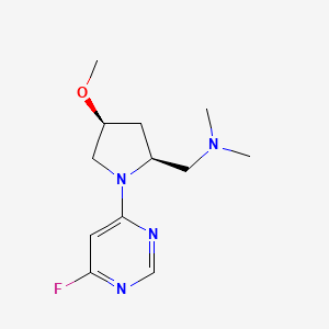 molecular formula C12H19FN4O B3017077 1-((2S,4S)-1-(6-Fluoropyrimidin-4-yl)-4-methoxypyrrolidin-2-yl)-N,N-dimethylmethanamine CAS No. 2137058-04-7