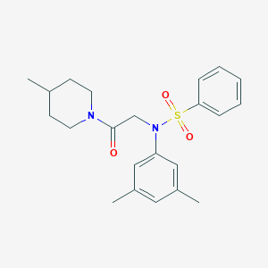 N-(3,5-dimethylphenyl)-N-[2-(4-methyl-1-piperidinyl)-2-oxoethyl]benzenesulfonamide