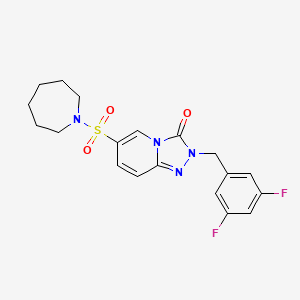 molecular formula C19H20F2N4O3S B3017082 6-(azepan-1-ylsulfonyl)-2-(3,5-difluorobenzyl)[1,2,4]triazolo[4,3-a]pyridin-3(2H)-one CAS No. 1251627-49-2