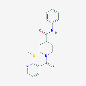 molecular formula C19H21N3O2S B3017087 1-[2-(methylsulfanyl)pyridine-3-carbonyl]-N-phenylpiperidine-4-carboxamide CAS No. 1090707-80-4