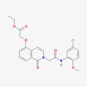 molecular formula C22H21ClN2O6 B3017089 Ethyl 2-[2-[2-(5-chloro-2-methoxyanilino)-2-oxoethyl]-1-oxoisoquinolin-5-yl]oxyacetate CAS No. 868224-02-6