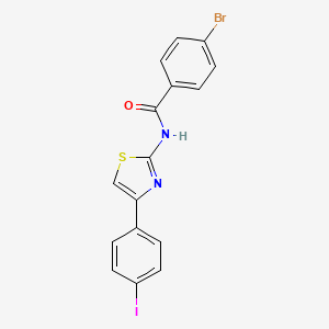 molecular formula C16H10BrIN2OS B3017090 4-溴-N-[4-(4-碘苯基)-1,3-噻唑-2-基]苯甲酰胺 CAS No. 317854-08-3