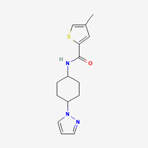 molecular formula C15H19N3OS B3017093 4-methyl-N-[4-(1H-pyrazol-1-yl)cyclohexyl]thiophene-2-carboxamide CAS No. 2097897-09-9