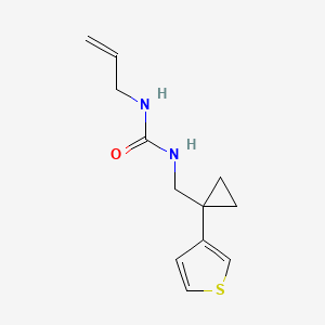 molecular formula C12H16N2OS B3017096 1-丙-2-烯基-3-[(1-噻吩-3-基环丙基)甲基]脲 CAS No. 2415469-52-0